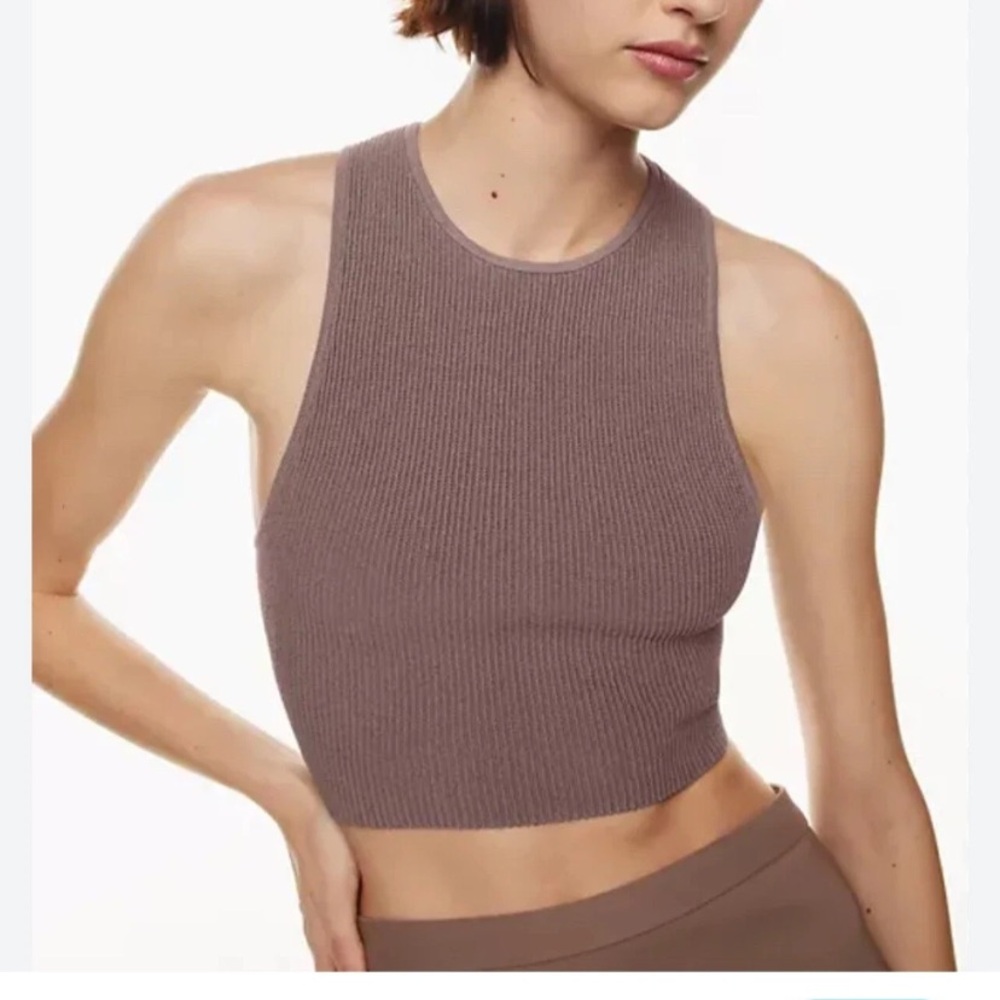 Babaton Ribbed Knit Top in Tan